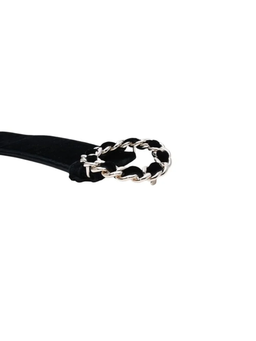 Chanel Belt Velvet Velour 65/26 Black Gold